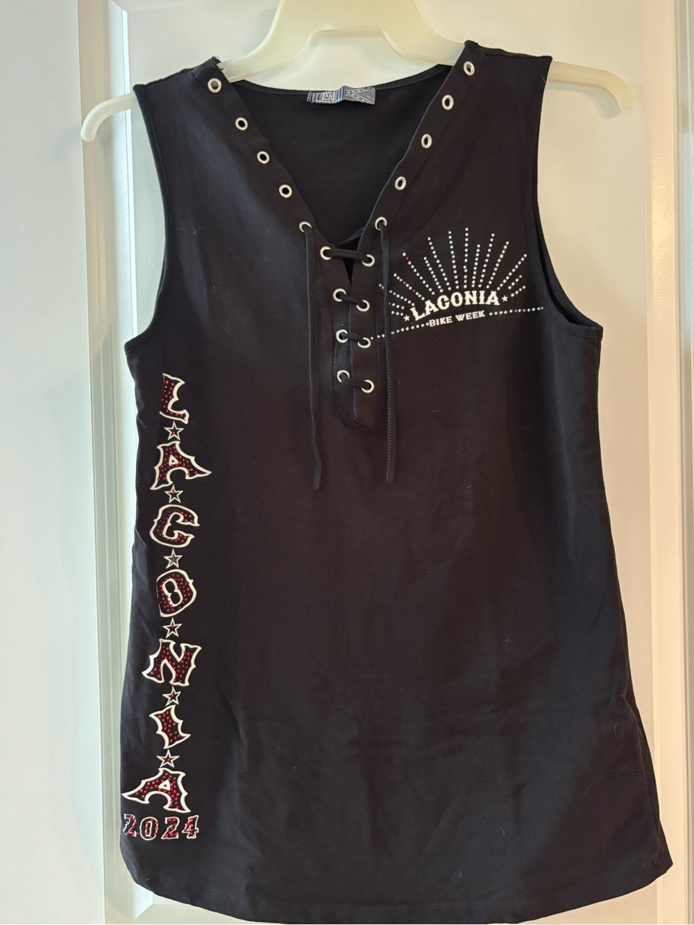 Black Lace-Up Sleeveless Tank Top